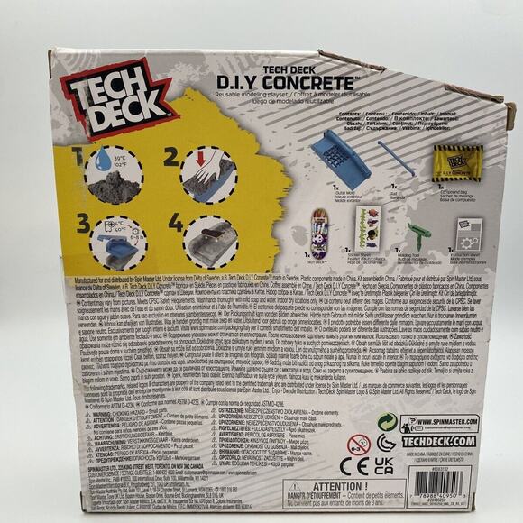 TECH DECK DIY Concrete Reusable Modeling Playset W/Exclusive Enjoi Fingerboard - Picture 4 of 12